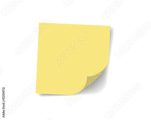 Yellow sticky papers.  Colorful Sticky Notes, Multi-Colored Memo Pads, Office Supplies, Note Taking Tools, School Essentials, Sticky Paper Sheets isolated on white background