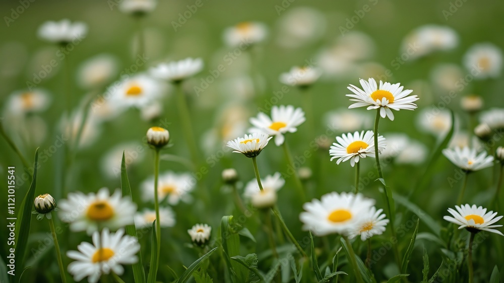 Serene Daisy Field, A Breathtaking Landscape of White Daisies and Lush Green Grass, Cinematic Lighting, Perfect for Relaxation and Nature Themes Serene Daisy Field, A Breathtaking Landscape of White Daisies and Lush Green Grass, Cinematic Lighting, Perfect for Relaxation and Nature Themes