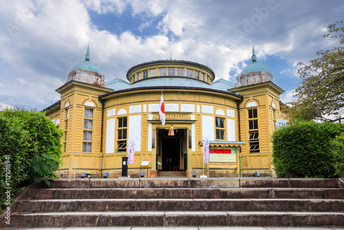 Cuadro en lienzo Meiji-mura open air architectural museum preserves historic buildings between 1867-1989, shows UJI-YAMADA post office