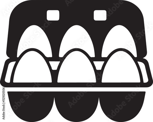 egg box silhouette icon design vector art illustration