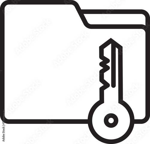 key security folder privacy file icon office vector signs icon