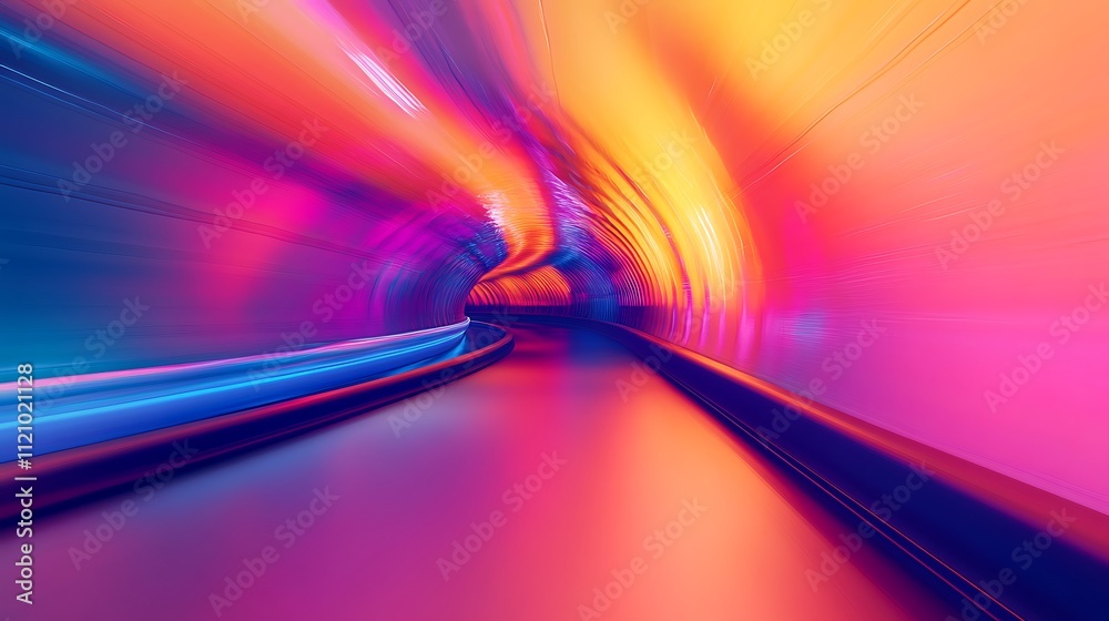 Vibrant Neon Tunnel: A Digital Art Journey Through Color and Light. AI Generated Vibrant Neon Tunnel: A Digital Art Journey Through Color and Light. AI Generated