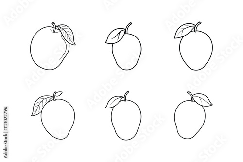 mango line art vector illustration