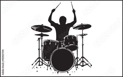 music drum kit on stage