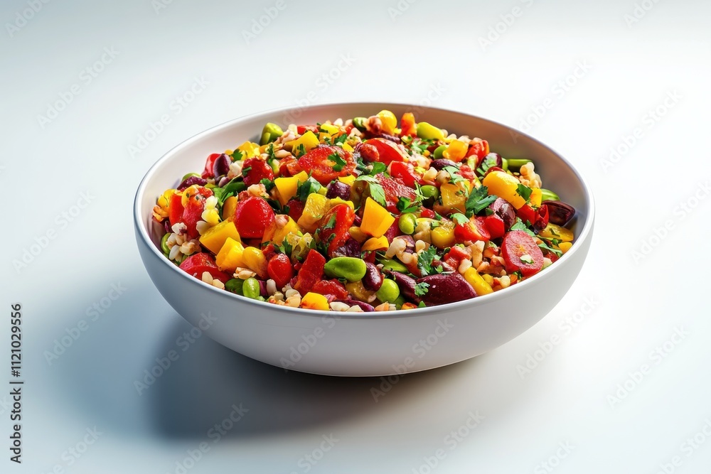Colorful Vegetable and Bean Salad in Bowl Colorful Vegetable and Bean Salad in Bowl