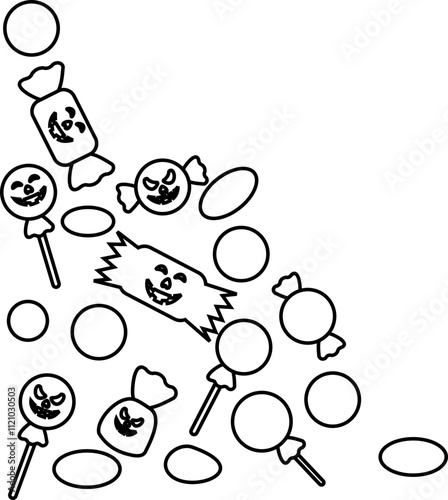 Halloween Candy Corner Pattern Outline