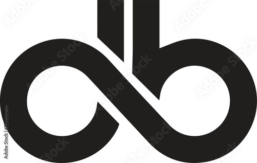 DB or BD Letter Initial Logo Design, Vector Template Logo db letters monogram, black and  gradient sleek lines geometric shape, combination d and b initials emblem for business 