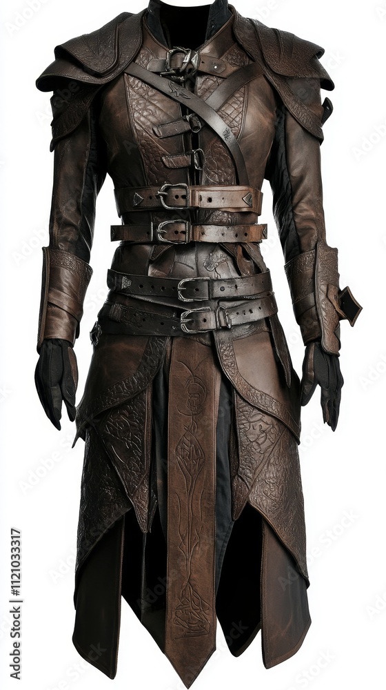 Fototapeta premium Dark Brown Medieval Leather Armor Costume