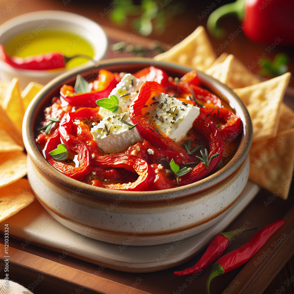 Roasted Red Pepper and Feta Dip Roasted Red Pepper and Feta Dip