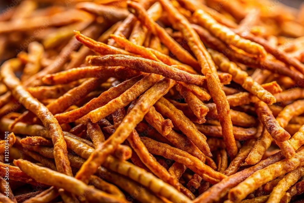 Crispy Bean Threads, Delicious Dried Bean Sticks, Food Photography, Close-up, Vibrant Colors Crispy Bean Threads, Delicious Dried Bean Sticks, Food Photography, Close-up, Vibrant Colors