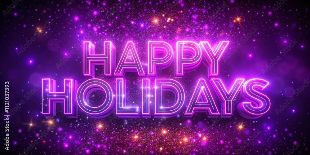 Neon Happy Holidays Graphic Design - Documentary Photography Style Neon Happy Holidays Graphic Design - Documentary Photography Style