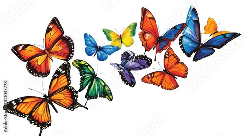vector graphic of colorfull butterflies flying