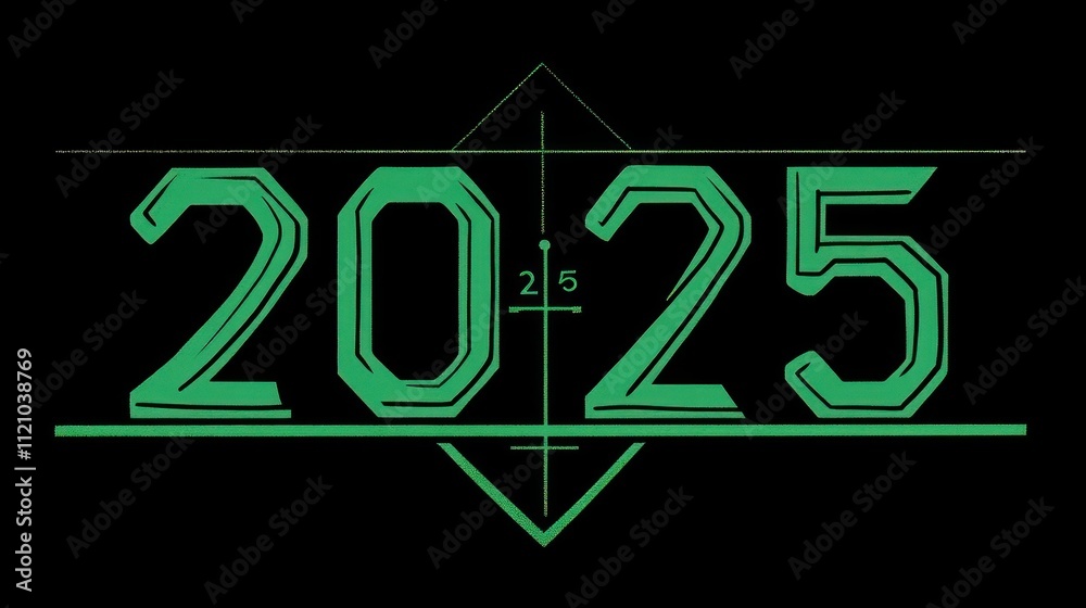 Green Number Two Thousand Twenty Five Design Green Number Two Thousand Twenty Five Design