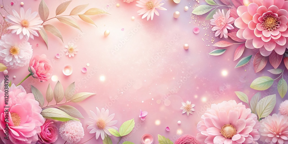 Surreal Pink Greeting Card Background, Cute, AI Art, Template Surreal Pink Greeting Card Background, Cute, AI Art, Template