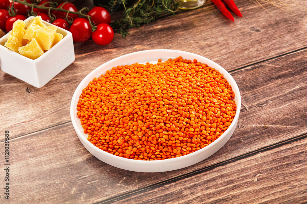 Raw red lentil for cooking Raw red lentil for cooking