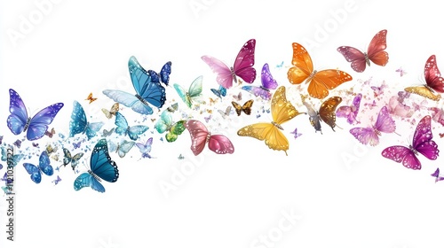 vector graphic of colorfull butterflies flying