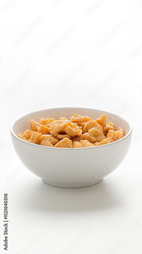 Crispy Golden Fried Snack Pieces In A White Bowl Crispy Golden Fried Snack Pieces In A White Bowl