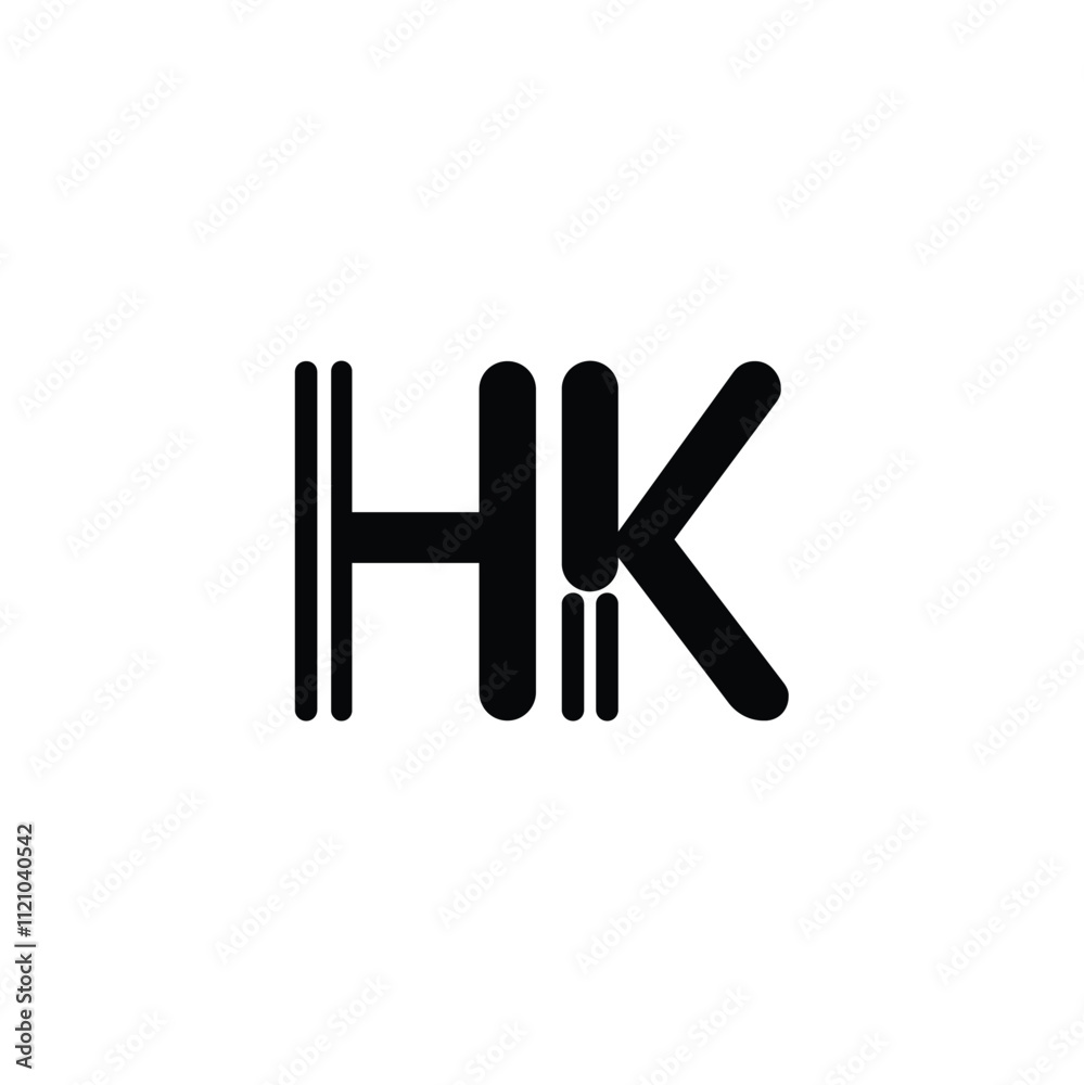 HK monogram logo design letter text name symbol monochrome logotype alphabet character simple logo