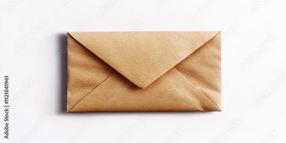 A Tan Envelope Sits on a White Background