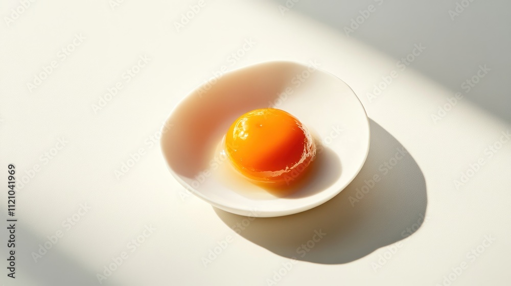 Single Egg Yolk in a Small White Dish Single Egg Yolk in a Small White Dish