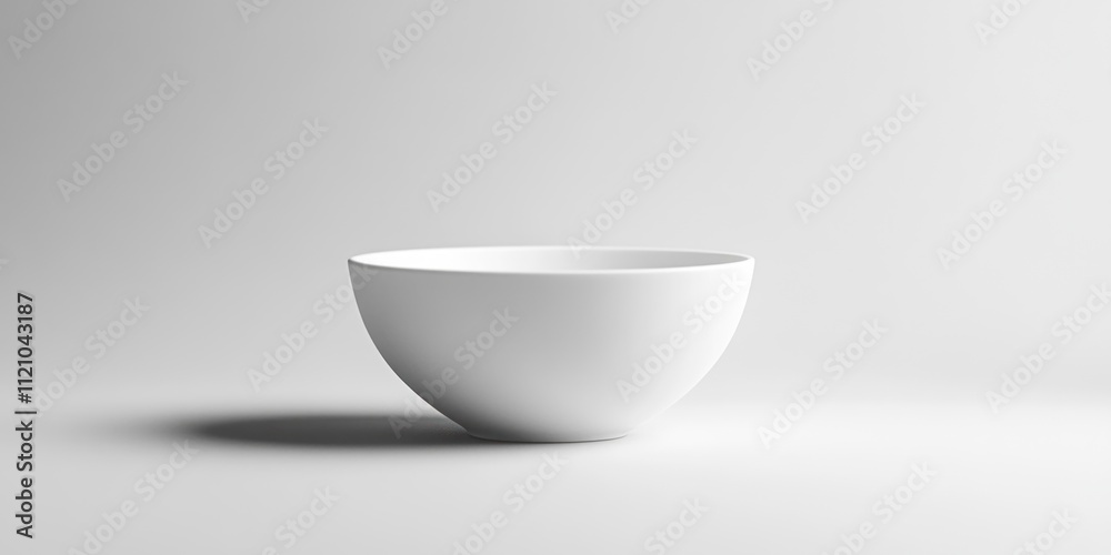 A Single White Bowl Sits On A White Surface A Single White Bowl Sits On A White Surface