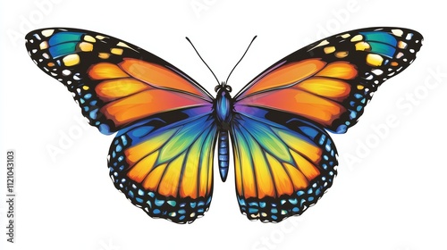 vector graphic of colorfull butterflies flying