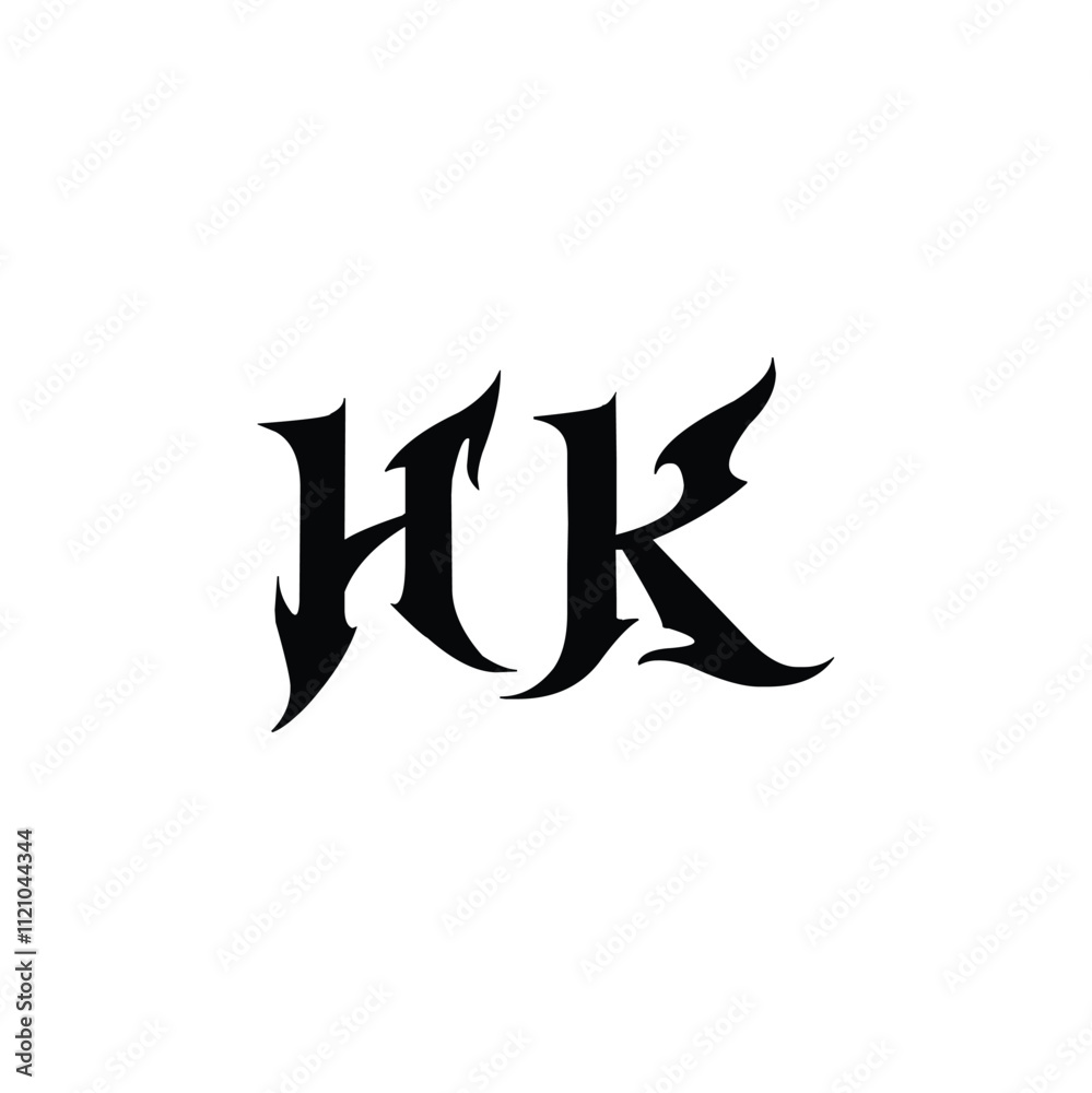 HK monogram logo design letter text name symbol monochrome logotype alphabet character simple logo HK monogram logo design letter text name symbol monochrome logotype alphabet character simple logo