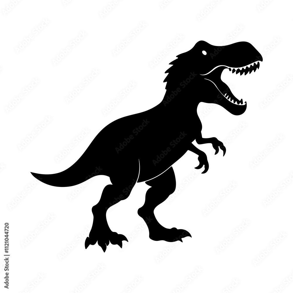Naklejka premium Tyrannosaurus Rex Silhouette Art for Dinosaur, Nature, and Adventure Themes.