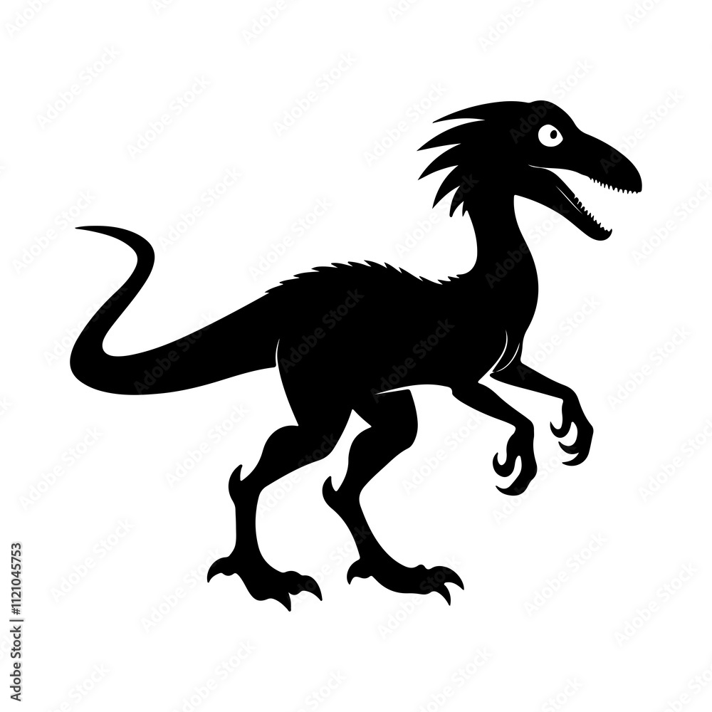 Velociraptor Dinosaur Silhouette Vector for Merchandise and Graphic Design. Velociraptor Dinosaur Silhouette Vector for Merchandise and Graphic Design.
