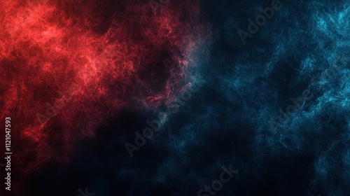 Ethereal Dark Background with Glowing Gradients of Red and Blue Colors for Creative Projects