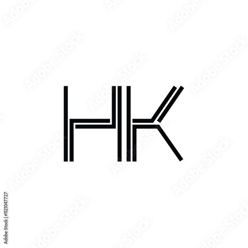 HK monogram logo design letter text name symbol monochrome logotype alphabet character simple logo photo