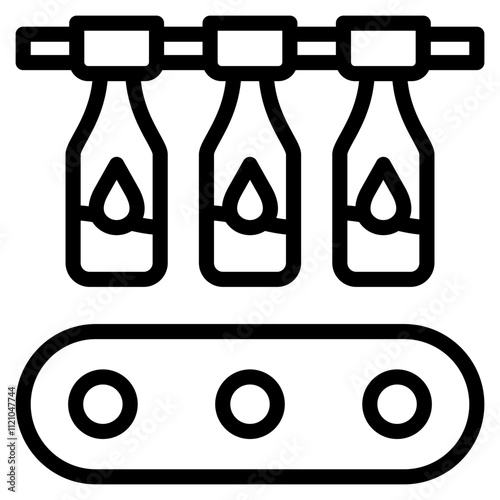 Conveyor belt icon outline vector symbol illustration