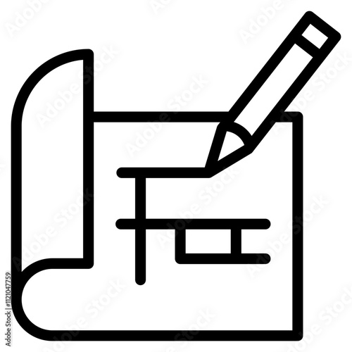 Blueprint icon outline vector symbol illustration