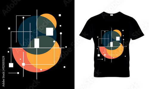 Abstract Geometric Shapes Vintage Retro T-Shirt Design