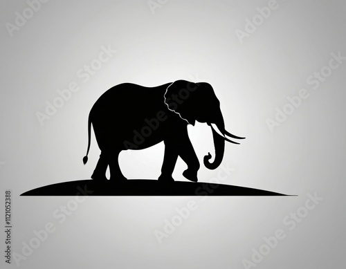 elephant logo social media post or t shirt template design. Ai generated image. photo