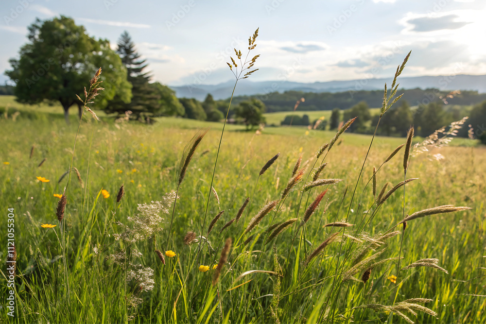A grass field stretches out in all directions A grass field stretches out in all directions