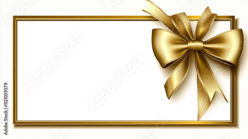 Gold Bow  Ribbon  and Frame  Elegant Gift Certificate Design