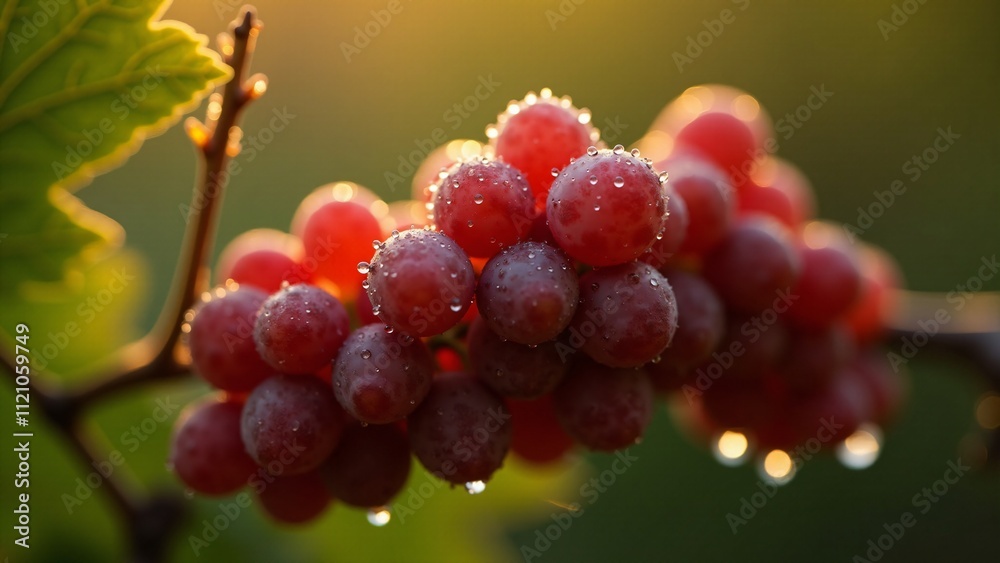 Fototapeta premium 이슬을 머금은 싱싱한 포도송이