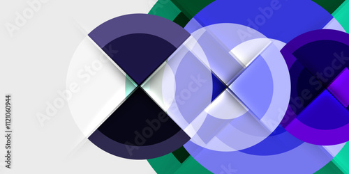Techno circles and semi circles. Vector Illustration For Wallpaper, Banner, Background, Card, Book Illustration, landing page
