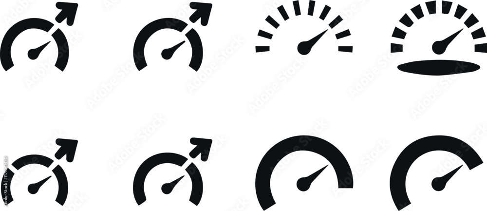 Naklejka premium Interactive Meter Gauge Icon Designs