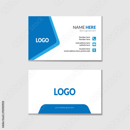 Simple and clean business card design template. 