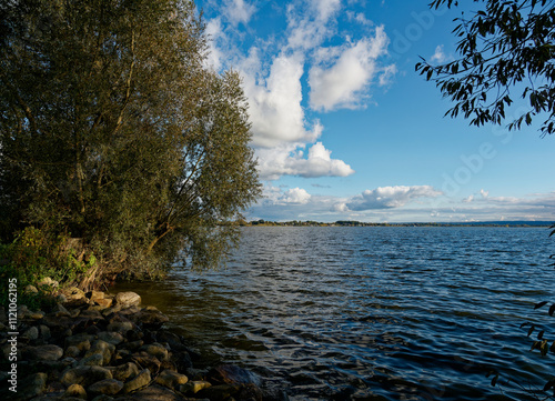 Der Dümmer See zwischen Lembruch und Dümmerlohausen, Naturpark Dümmer, Landkreis Diepholz, Niedersachsen, Deutschland