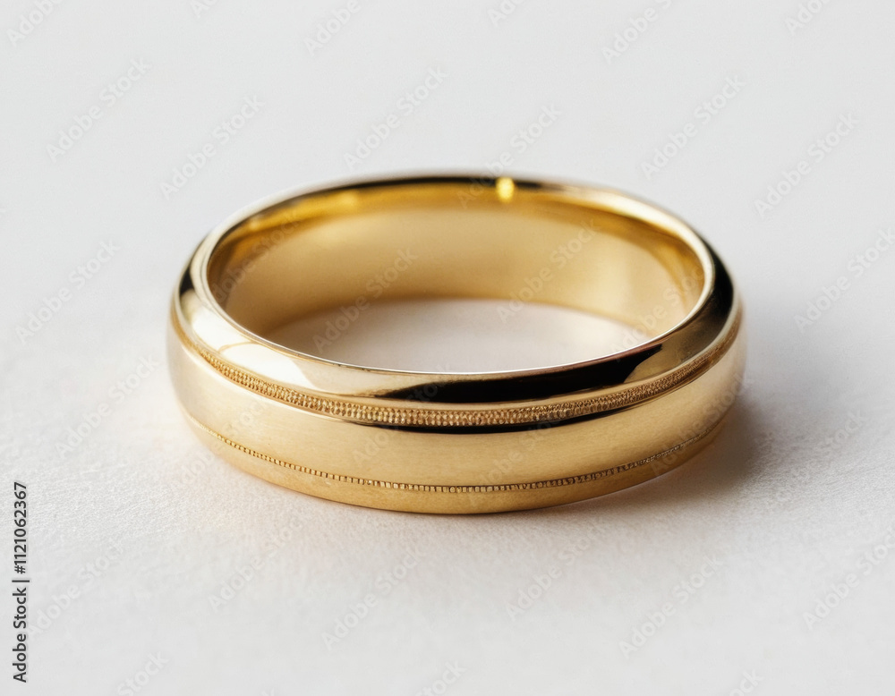 Pair of gold Wedding ring on a white background, macro shot Pair of gold Wedding ring on a white background, macro shot