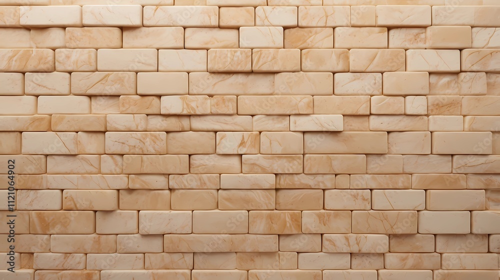 Obraz premium Marble brick stone tile wall texture background in light beige yellow cream color