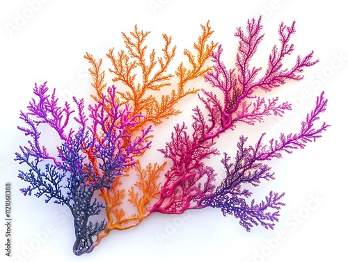 Colorful Underwater Coral Reef Cutout for Ocean-Themed Artwork Isolated on White Background photo