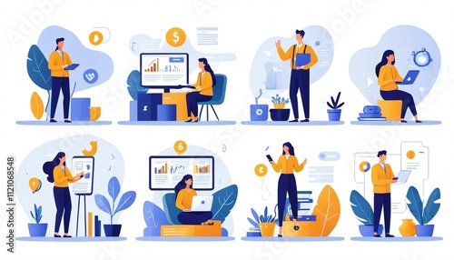 set of cartoon people