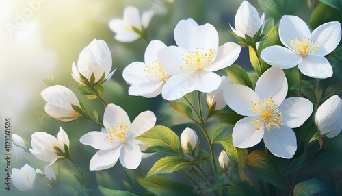 white flowers in the park