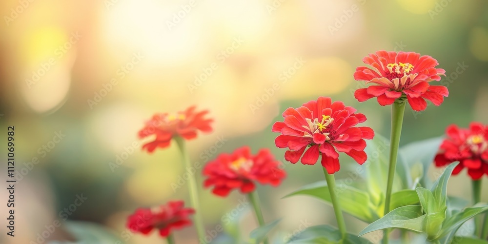 Vibrant red zinnia flowers bloom beautifully in the garden, creating a striking display against a softly blurred natural backdrop perfect for showcasing the allure of red zinnia flowers. Vibrant red zinnia flowers bloom beautifully in the garden, creating a striking display against a softly blurred natural backdrop perfect for showcasing the allure of red zinnia flowers.