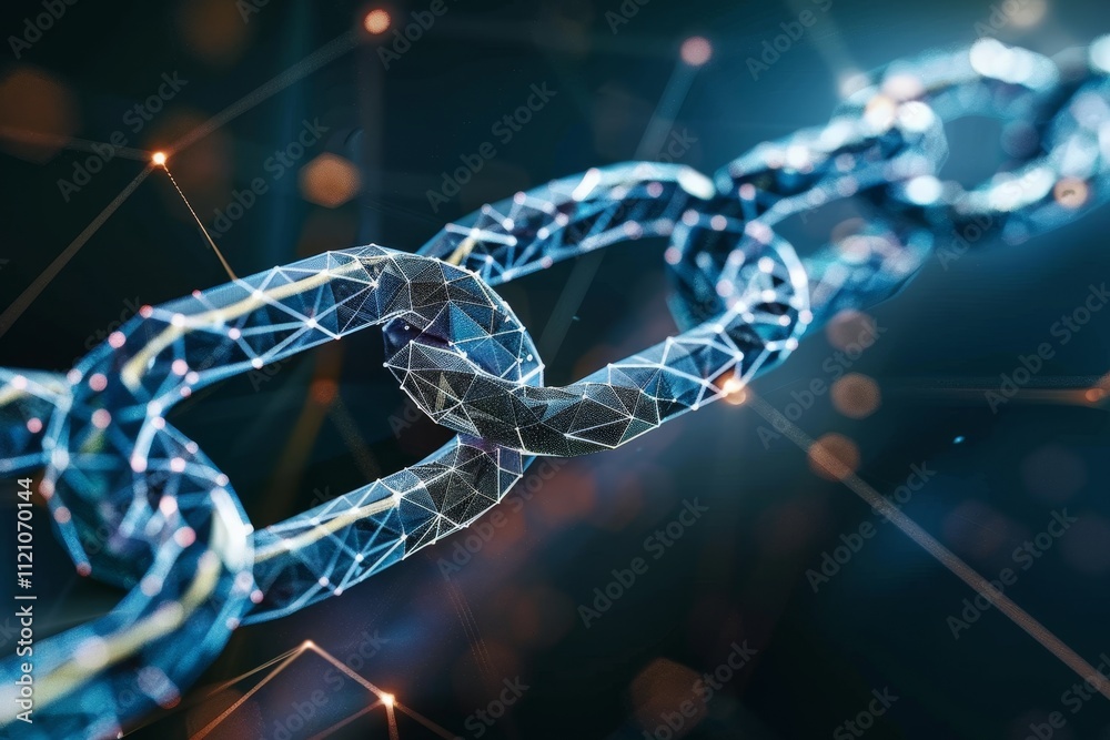 A close-up of a metal chain featuring a prominent link, showcasing its strength and interconnectivity. Ledger entries within the blocks of a blockchain . A close-up of a metal chain featuring a prominent link, showcasing its strength and interconnectivity. Ledger entries within the blocks of a blockchain .