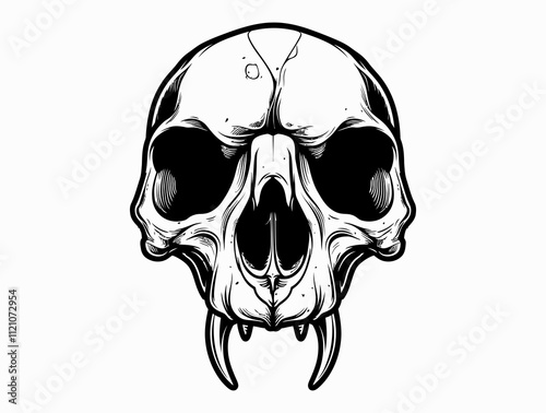 Beaver Skull silhouette vector illustration